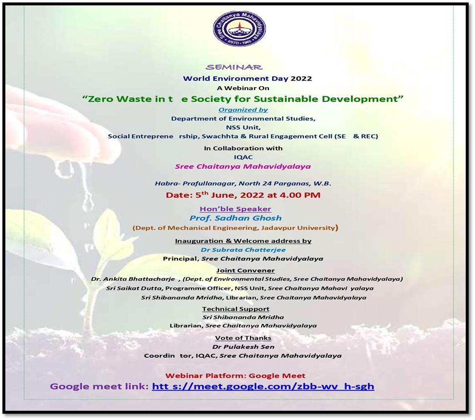 Seminar on World Environment Day on dt 05.06.2022